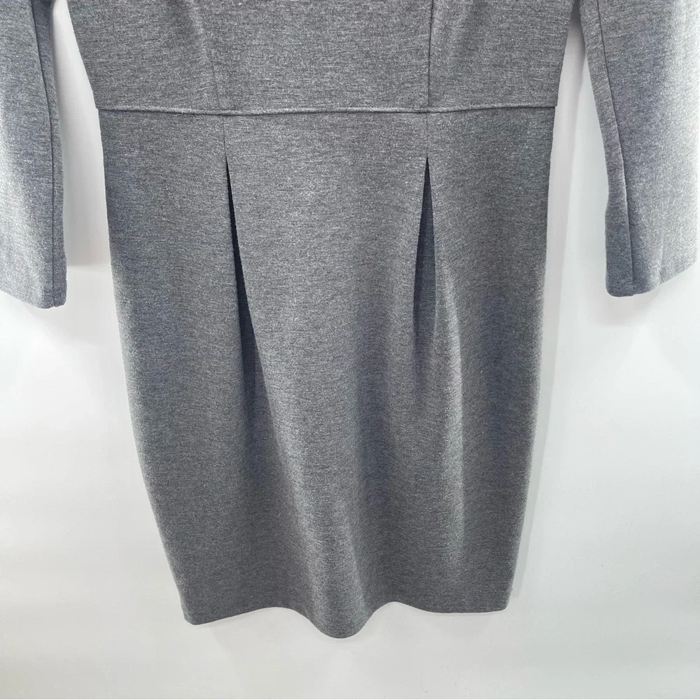 Club Monaco Gray 3/4 Sleeve Knee Length Dress Size Medium - Picture 3 of 9